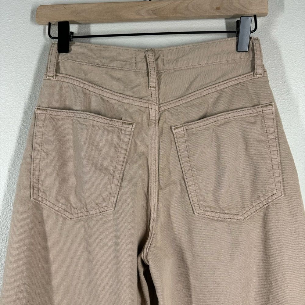 Etica Devon Wide Leg Crop Pants Tan Denim Jeans Sustainable Eco Size 26 - Picture 6 of 8